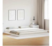 vidaXL Structure de lit au sol 869759 en bois massif de pin 200x220 cm Blanche