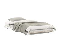 vidaXL Cadre de lit surélevé Blanc 90 x 190 cm Bois Massif en pin, Cadre de lit Moderne et stylé, Plateforme rectangulaire, Rangement Gain de Place, Meuble Chambre en Bois Minimaliste