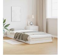 vidaXL Cadre de lit au sol 869749 90x220 cm Bois de pin massif Blanc