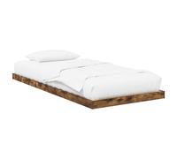 vidaXL Cadre de lit surélevé Chêne fumé 76,5 x 200 cm, Cadre de lit Moderne, élégant, Minimaliste, en Bois, Durable et Gain de Place, Parfait pour Votre Chambre