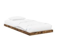 vidaXL Cadre de lit surélevé Chêne fumé 86,5 x 200 cm, Cadre de lit Moderne, élégant, Minimaliste, en Bois, Durable et Gain de Place, Parfait pour Votre Chambre