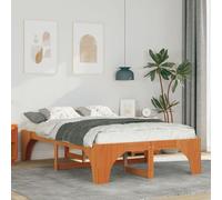 vidaXL Cadre de lit surélevé Marron 135 x 190 cm Bois de pin