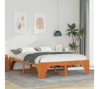 vidaXL Cadre de lit surélevé Marron 140 x 200 cm Bois massif en pin