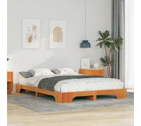 Vidaxl Cadre De Lit Surélevé Marron 140 X 220 Cm Bois Massif En Pin