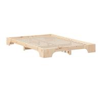 vidaXL Cadre de lit surélevé Marron 140 x 220 cm Bois Massif en pin, Un lit Bas Design, Meuble Compact, Cadre de Niveau Sol, élément Minimal, Plateforme de Repos Fonctionnelle.