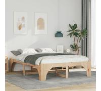 Vidaxl Cadre De Lit Surélevé Marron 160 X 200 Cm Bois Massif En Pin