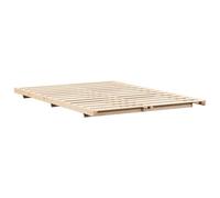 vidaXL Cadre de lit surélevé Marron 160 x 220 cm Bois Massif en pin, Cadre de lit en Bois, pin Solide, Design Minimaliste, Profil Bas, Style Japandi, Meuble d'intérieur, esthétique scandinave