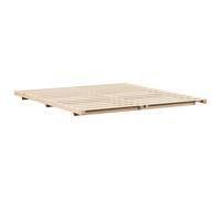 vidaXL Cadre de lit surélevé Marron 200 x 200 cm Bois Massif en pin, Cadre de lit en Bois, pin Solide, Design Minimaliste, Profil Bas, Style Japandi, Meuble d'intérieur, esthétique scandinave