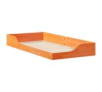 vidaXL Cadre de lit surélevé Marron 90 x 200 cm Bois de pin massif