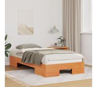 vidaXL Cadre de lit surélevé Marron 90 x 200 cm Bois massif en pin