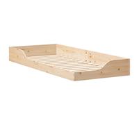 Vidaxl Cadre De Lit Surélevé Marron 90 X 220 Cm Bois De Pin Massif