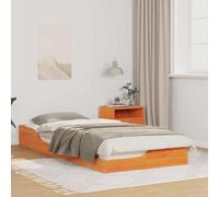 vidaXL Cadre de lit surélevé Marron Cire 100 x 210 cm, Cadre de lit élégant, Plateforme Moderne, Solution écolo pour Le Sommeil, Design Minimaliste Durable