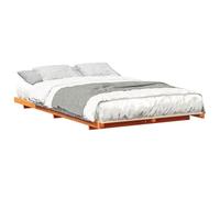 vidaXL Cadre de lit surélevé Marron Cire 120 x190 cm, Cadre de lit Moderne et stylé, Plateforme rectangulaire, Rangement Gain de Place, Meuble Chambre en Bois Minimaliste