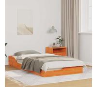 vidaXL Cadre de lit surélevé Marron Cire 75 x 190 cm, Cadre de lit élégant, Plateforme Moderne, Solution écolo pour Le Sommeil, Design Minimaliste Durable