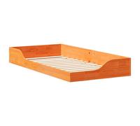 Vidaxl Cadre De Lit Surélevé Marron Cire 90 X 190 Cm