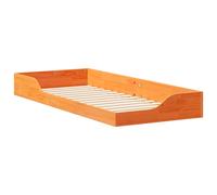 Vidaxl Cadre De Lit Surélevé Marron Cire 90 X 220 Cm