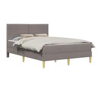 vidaXL Cadre de lit Taupe 120 x 190 cm Polyester, Chambre Chic, lit rectangulaire, Matelas en Mousse Confortable, Meuble en contreplaqué Solide, Design stylé