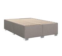 vidaXL Cadre de lit 3284475 – 140x190 cm, tissu taupe, sommier, plateforme rembourrée