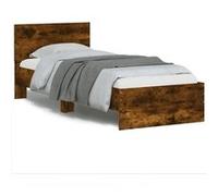 vidaXL Cadre de lit tête de lit chêne fumé 75x190 cm bois ingénierie 838663 Marron G
