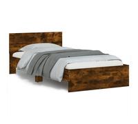 Vidaxl Cadre De Lit Tête De Lit Et Lumières Led Chêne Fumé 100x200 Cm Multicolore