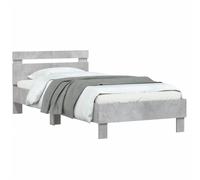 Vidaxl Cadre De Lit Tête De Lit Et Lumières Led Gris Béton 100x200 Cm Multicolore