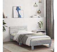 Cadre de Lit Tête de Lit et Lumières LED Simple Chêne Fumé 90x200 cm vidaXL