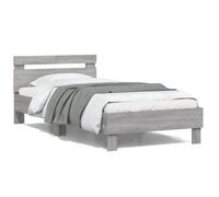 vidaXL Cadre de Lit Tête de Lit et Lumières LED, Lit Simple avec Sommier à Lattes, Lit Adulte, Meuble de Chambre, Moderne, 838713