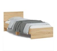 vidaXL Cadre de Lit Tête de Lit et Lumières LED, Lit Simple avec Sommier à Lattes, Lit Adulte, Meuble de Chambre, Moderne, 838808