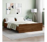 vidaXL Cadre de lit tête de lit et pied de lit chêne brun 140x190 cm 3203788