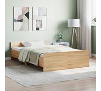 Vidaxl Cadre De Lit Tête De Lit Et Pied De Lit Chêne Sonoma 120x200 Cm Multicolore
