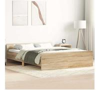 vidaXL Cadre de lit tête de lit et pied de lit chêne sonoma 140x190 cm 3203784
