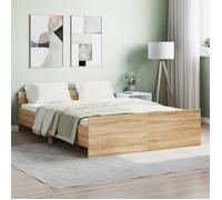 Vidaxl Cadre De Lit Tête De Lit Et Pied De Lit Chêne Sonoma 140x190 Cm Multicolore