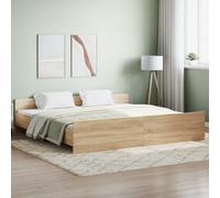 Vidaxl Cadre De Lit Tête De Lit Et Pied De Lit Chêne Sonoma 180x200 Cm Multicolore