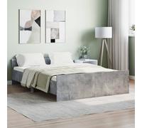 vidaXL Cadre de lit sans matelas Gris béton 140x190 cm