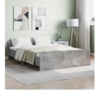 vidaXL Cadre de lit tête de lit et pied de lit gris béton 140x190 cm 3203785