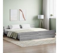 Vidaxl Cadre De Lit Tête De Lit Et Pied De Lit Gris Sonoma 180x200 Cm Gris