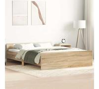 Vidaxl Cadre De Lit Tête De Lit Et Pied De Lit Chêne Sonoma 140x190 Cm Multicolore
