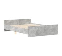 vidaXL Cadre de Lit Tête de Lit et Pied de Lit, Lit Double avec Sommier à Lattes, Meuble de Chambre Moderne, Gris Béton 120x200 cm