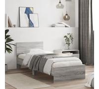 Vidaxl Cadre De Lit Avec Tête De Lit Sonoma Gris 90x200 Cm Gris