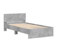 Cadre de Lit Tête de Lit, Lit Simple avec Sommier à Lattes, Lit Adulte, Meuble de Chambre, Moderne, Gris Béton 90x190 cm Bois Ingénierie
