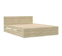 vidaXL Cadre de lit tête de lit sans matelas chêne sonoma 160x200 cm 3295550