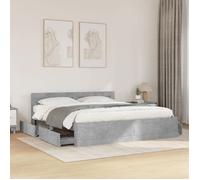 vidaXL Cadre de lit avec tête de lit 200x200 cm Gris béton