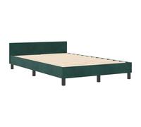vidaXL Cadre de Lit Velours avec Tête de Lit Vert Foncé 120 X 190 cm Matériel Moderne Capitonné Double pour Mobilier de Chambre Élégant Confortable