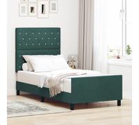 Vidaxl Cadre De Lit Vert Foncé 100x200 Cm Velours Vert