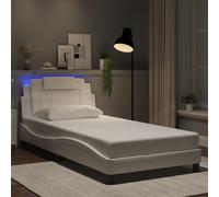 vidaXL Cadre de lit Viana avec LED sans matelas blanc 100x203 cm