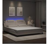 vidaXL Cadre de lit Viana avec LED sans matelas blanc 180x200 cm 3214037