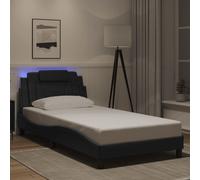 vidaXL Cadre de lit Viana avec LED sans matelas noir 100x203 cm
