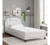 vidaXL Cadre de lit Viana sans matelas blanc 100x203 cm similicuir