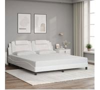 vidaXL Cadre de Lit Viana sans Matelas, Lit Rembourré avec Coussin, Lit Double, Lit Adulte Chambre, Moderne, Blanc 180x200 3208111
