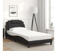 vidaXL Cadre de Lit Viana sans Matelas, Lit Rembourré avec Coussin, Lit Simple, Lit Adulte Chambre, Moderne, Noir 100x200 cm 3208075 Noir G